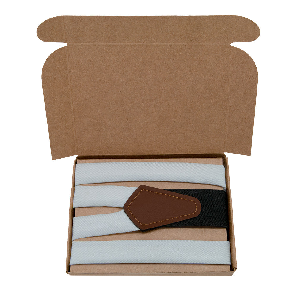 Azazie Pebble Suspenders - Kraft Gift Box Packaging - Knotty Tie Co.