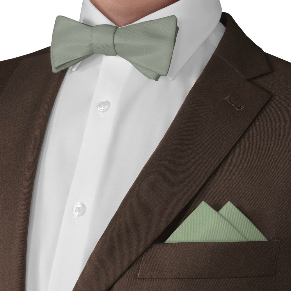 Azazie Pistachio Pocket Square - Matching Bow Tie - Knotty Tie Co.