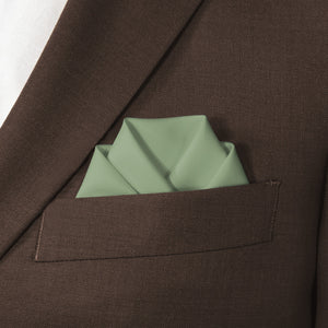 Azazie Pistachio Pocket Square - Scalloped Fold - Knotty Tie Co.