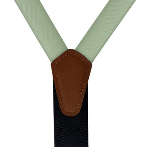 Azazie Pistachio Suspenders - Vegan Leather Y-Back - Knotty Tie Co.