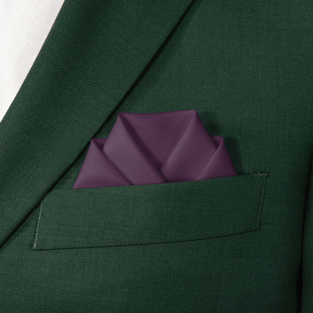 Azazie Plum Pocket Square - Scalloped Fold - Knotty Tie Co.