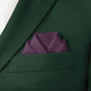 Azazie Plum Pocket Square - Scalloped Fold - Knotty Tie Co.