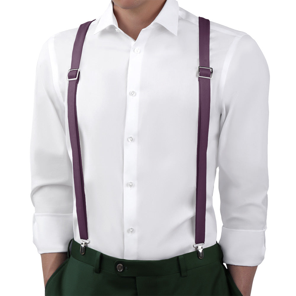 Azazie Plum Suspenders - Main View - Knotty Tie Co.