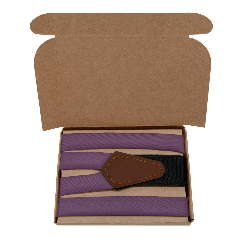 Azazie Plum Suspenders - Kraft Gift Box Packaging - Knotty Tie Co.