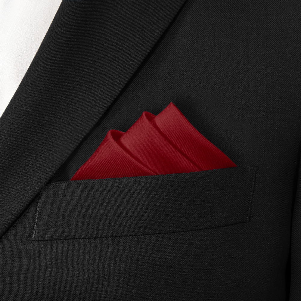 Azazie Pomegranate Pocket Square - Stairs Fold - Knotty Tie Co.