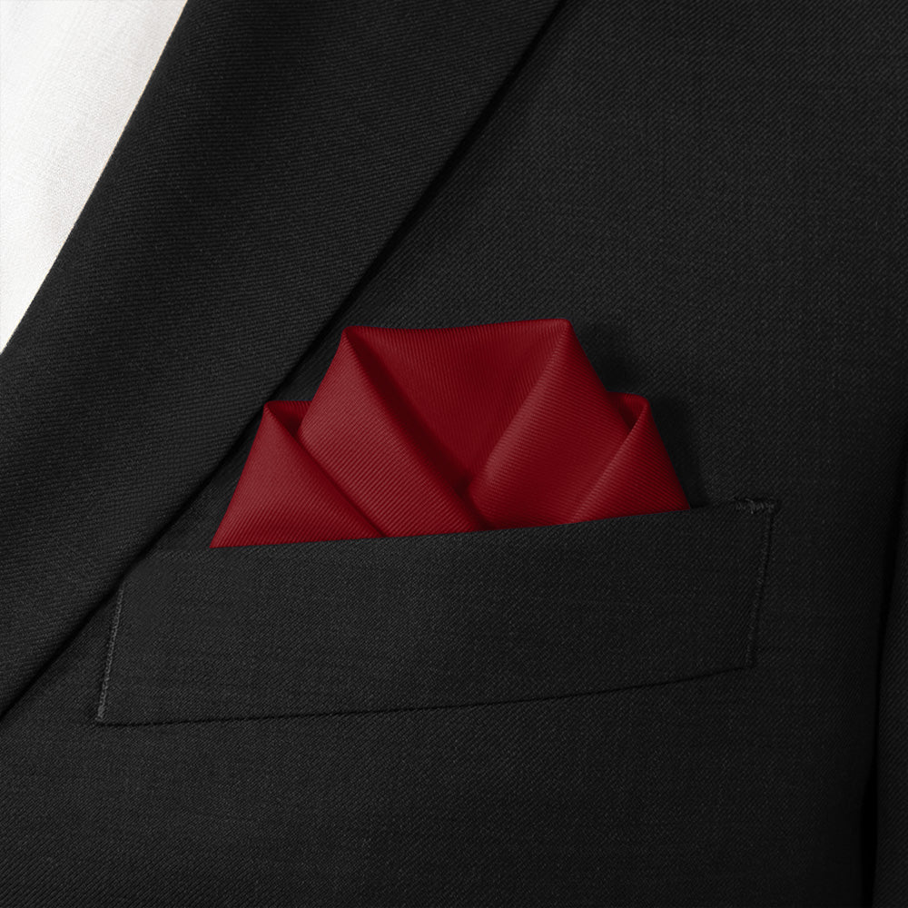 Azazie Pomegranate Pocket Square - Scalloped Fold - Knotty Tie Co.