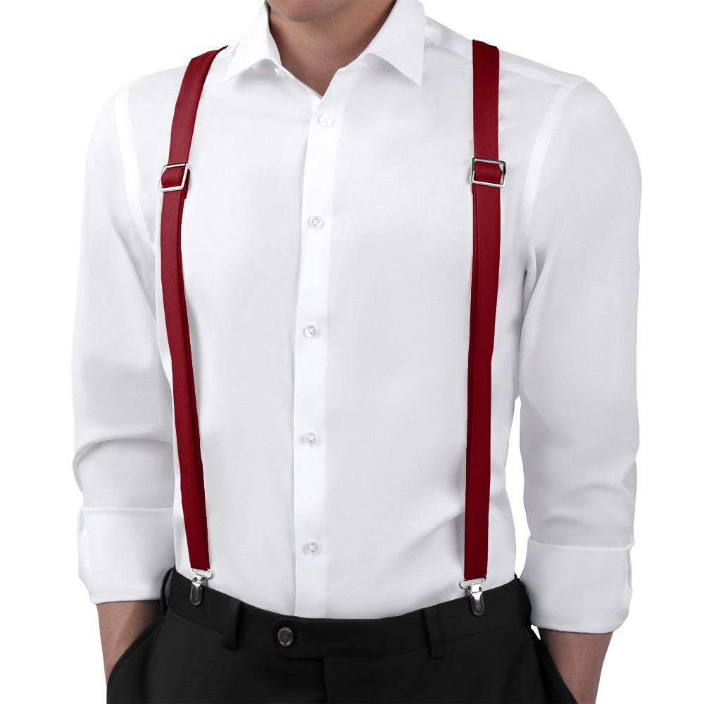 Azazie Pomegranate Suspenders - Main View - Knotty Tie Co.