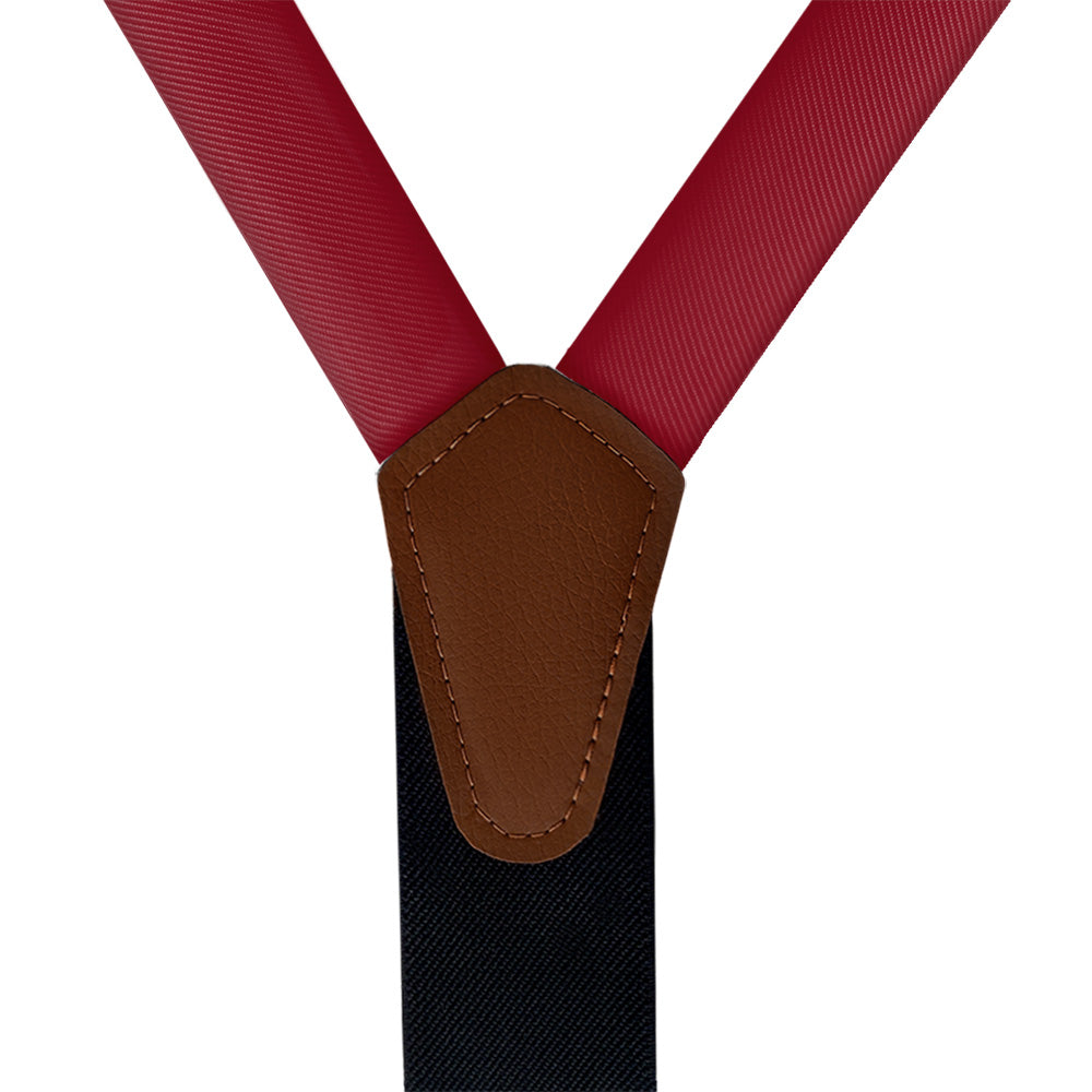 Azazie Pomegranate Suspenders - Vegan Leather Y-Back - Knotty Tie Co.