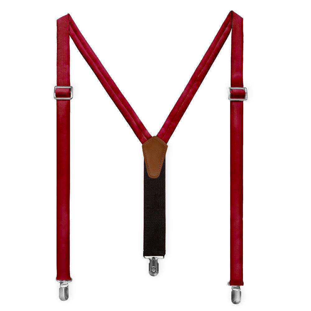 Azazie Pomegranate Suspenders - Full Front View - Knotty Tie Co.