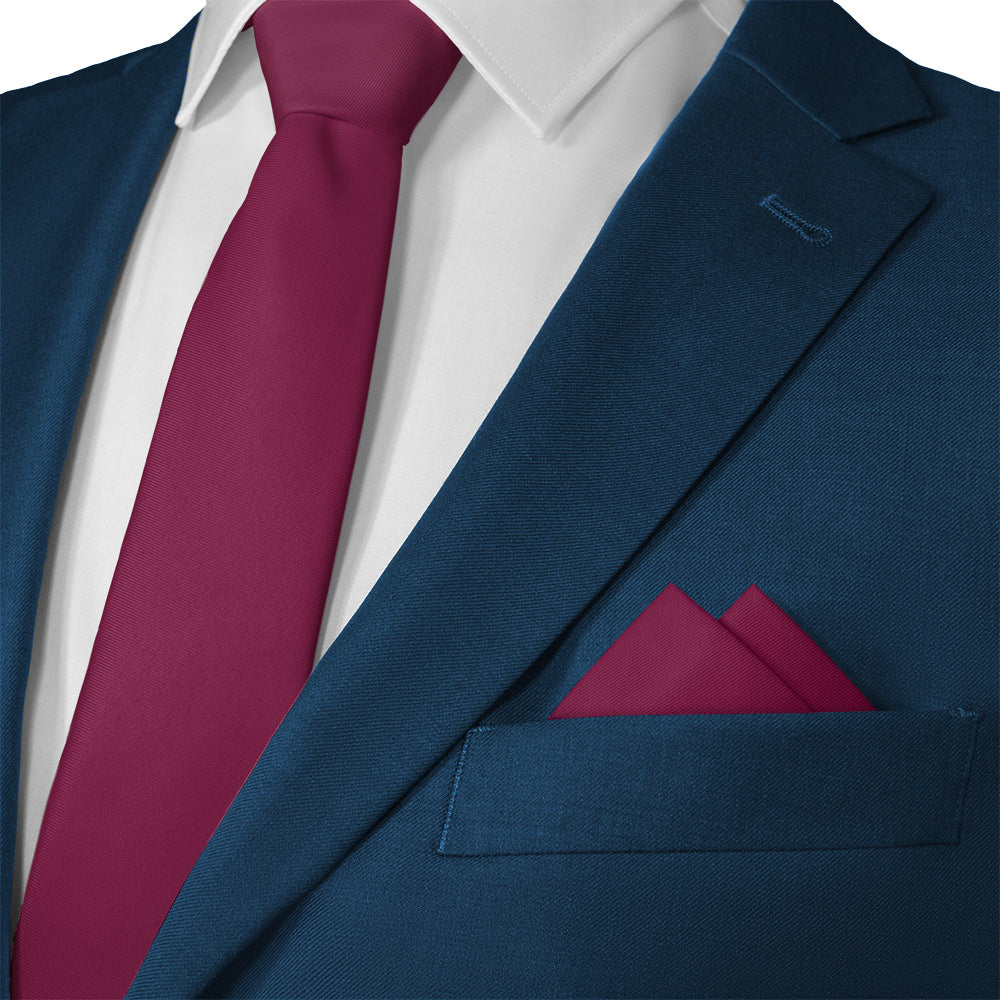 Azazie Raspberry Pocket Square - Matching Necktie- Knotty Tie Co.