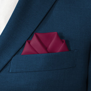 Azazie Raspberry Pocket Square - Scalloped Fold - Knotty Tie Co.