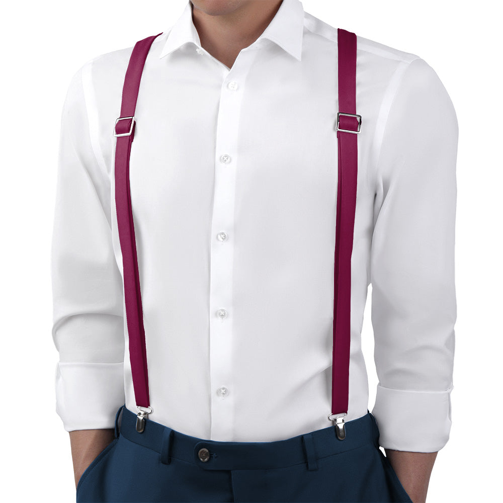 Azazie Raspberry Suspenders - Main View - Knotty Tie Co.