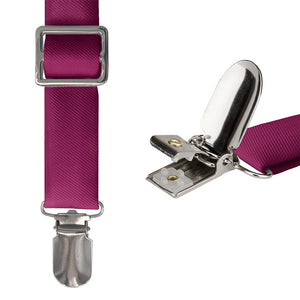 Azazie Raspberry Suspenders - Hardware and Strap - Knotty Tie Co.