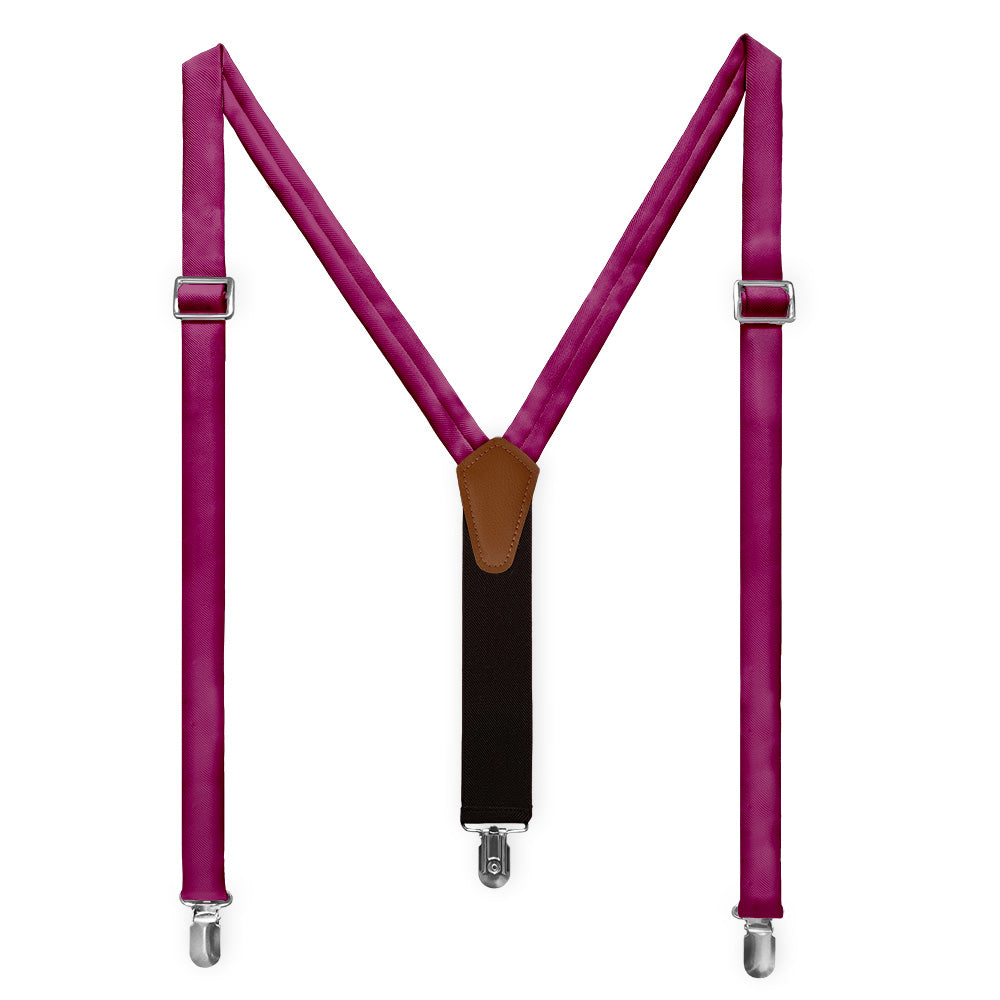 Azazie Raspberry Suspenders - Full Front View - Knotty Tie Co.