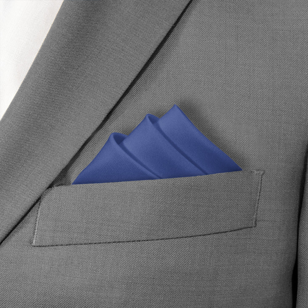 Azazie Royal Blue Pocket Square - Stairs Fold - Knotty Tie Co.