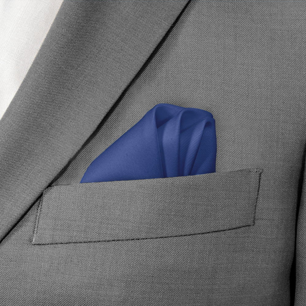 Azazie Royal Blue Pocket Square - Wave Fold - Knotty Tie Co.