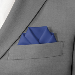 Azazie Royal Blue Pocket Square - Scalloped Fold - Knotty Tie Co.