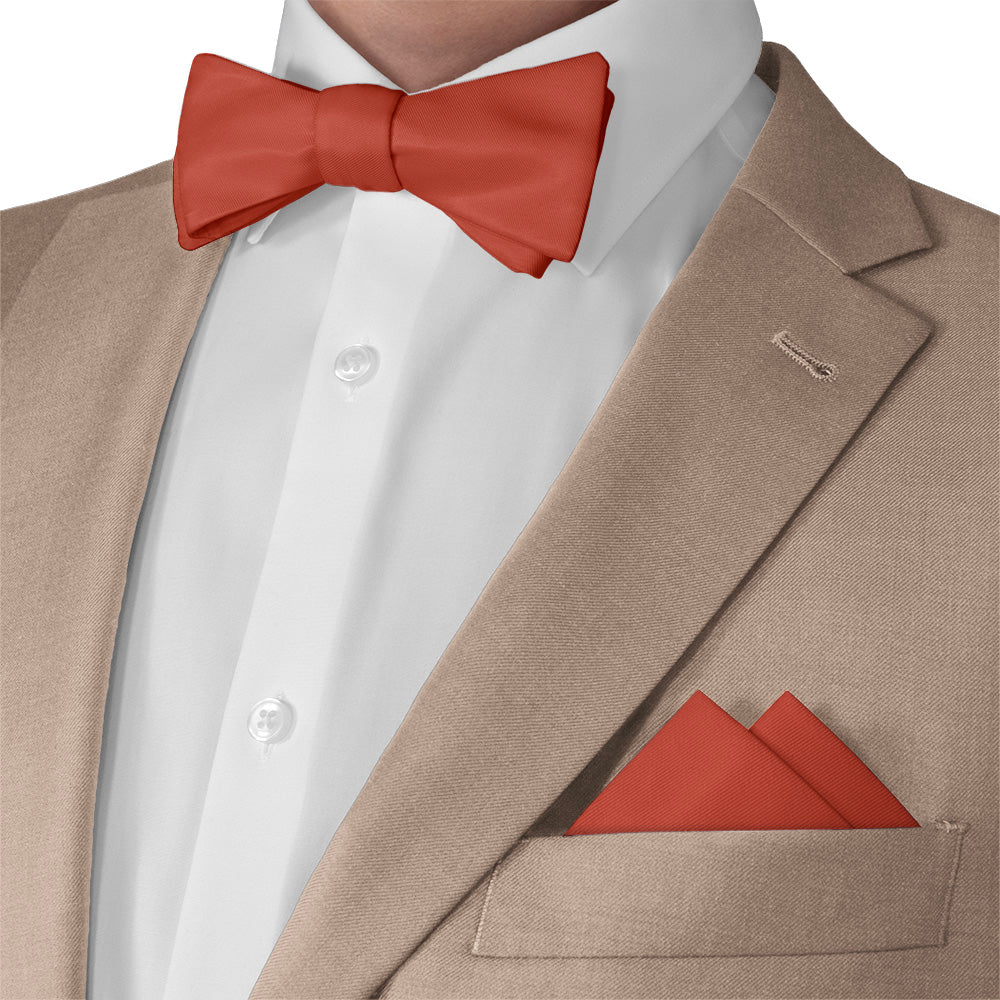 Azazie Rust Pocket Square - Matching Bow Tie - Knotty Tie Co.