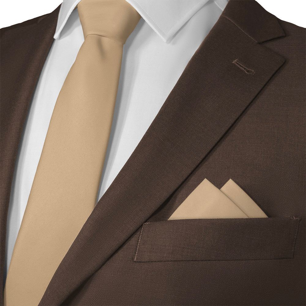 Azazie Sand Pocket Square - 12" Square - Knotty Tie Co.