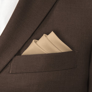 Azazie Sand Pocket Square - Stairs Fold - Knotty Tie Co.