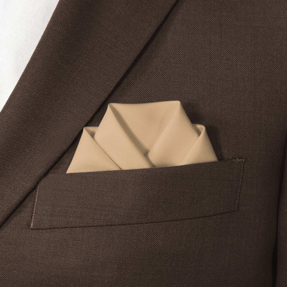 Azazie Sand Pocket Square - Scalloped Fold - Knotty Tie Co.