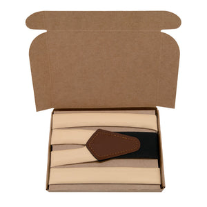 Azazie Sand Suspenders - Kraft Gift Box Packaging - Knotty Tie Co.