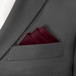 Azazie Sangria Pocket Square - Stairs Fold - Knotty Tie Co.