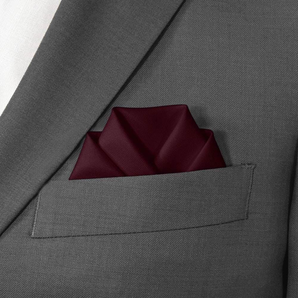 Azazie Sangria Pocket Square - Scalloped Fold - Knotty Tie Co.