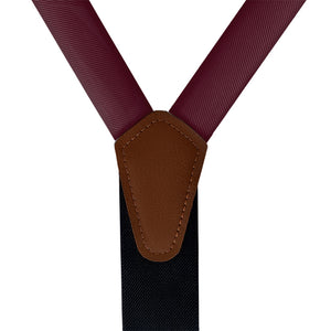 Azazie Sangria Suspenders - Vegan Leather Y-Back - Knotty Tie Co.