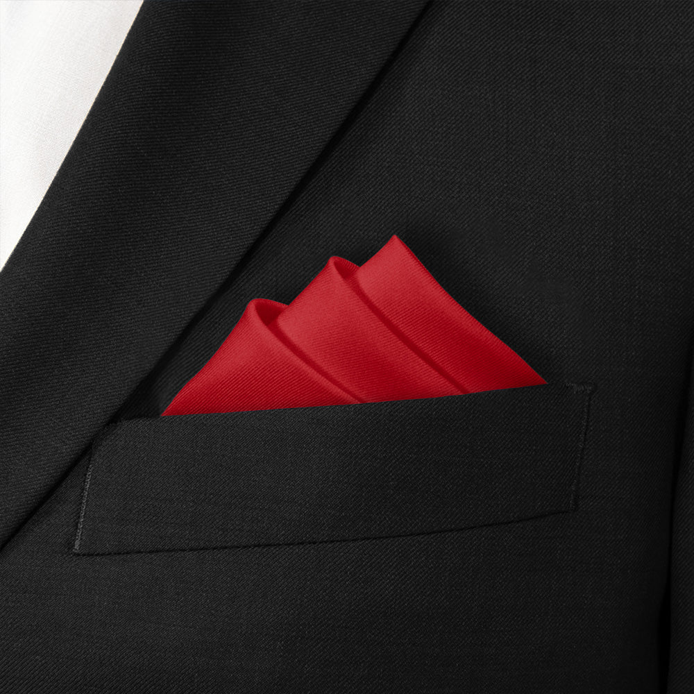 Azazie Scarlet Pocket Square - Stairs Fold - Knotty Tie Co.