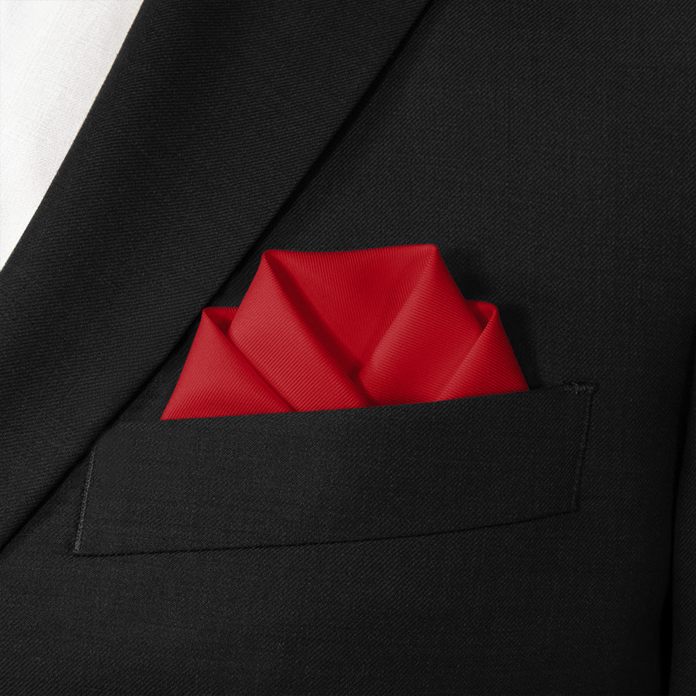 Azazie Scarlet Pocket Square - Scalloped Fold - Knotty Tie Co.