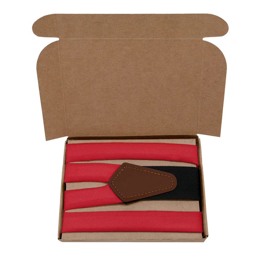 Azazie Scarlet Suspenders - Kraft Gift Box Packaging - Knotty Tie Co.