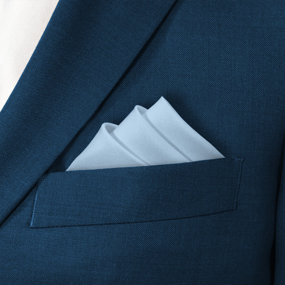 Azazie Sky Blue Pocket Square - Stairs Fold - Knotty Tie Co.