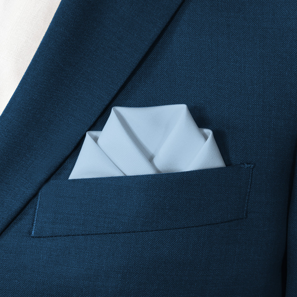 Azazie Sky Blue Pocket Square - Scalloped Fold - Knotty Tie Co.