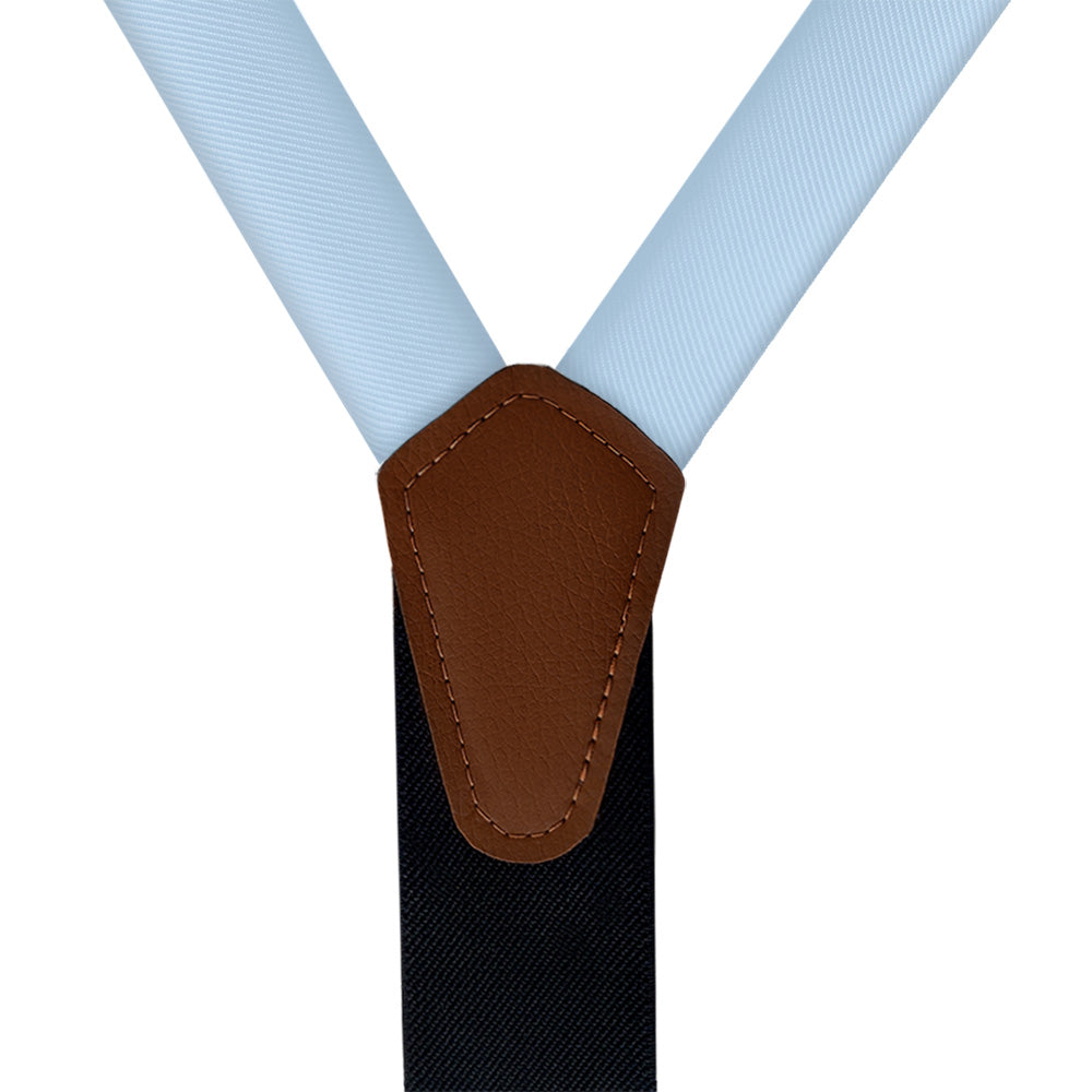 Azazie Sky Blue Suspenders - Vegan Leather Y-Back - Knotty Tie Co.