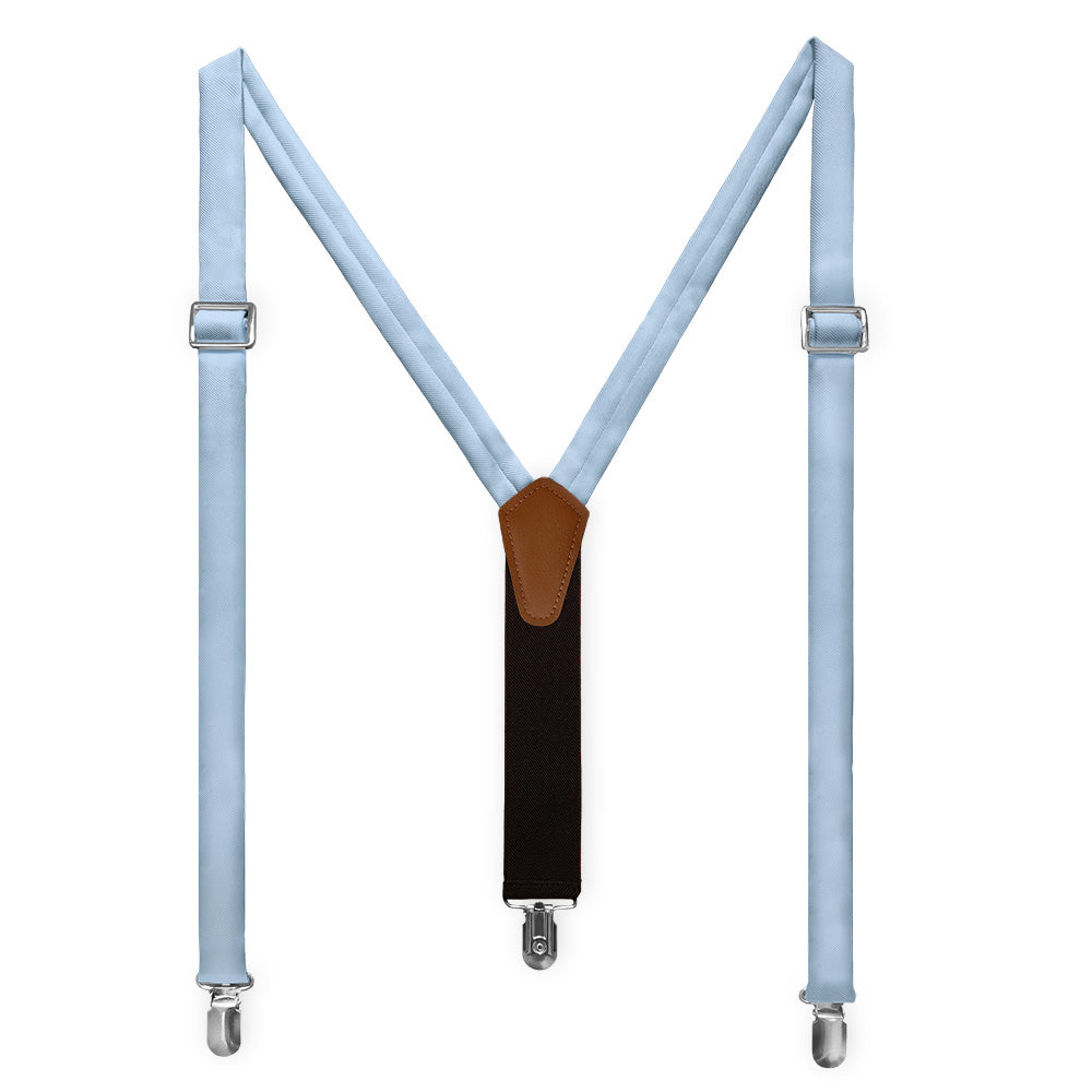 Azazie Sky Blue Suspenders - Full Front View - Knotty Tie Co.