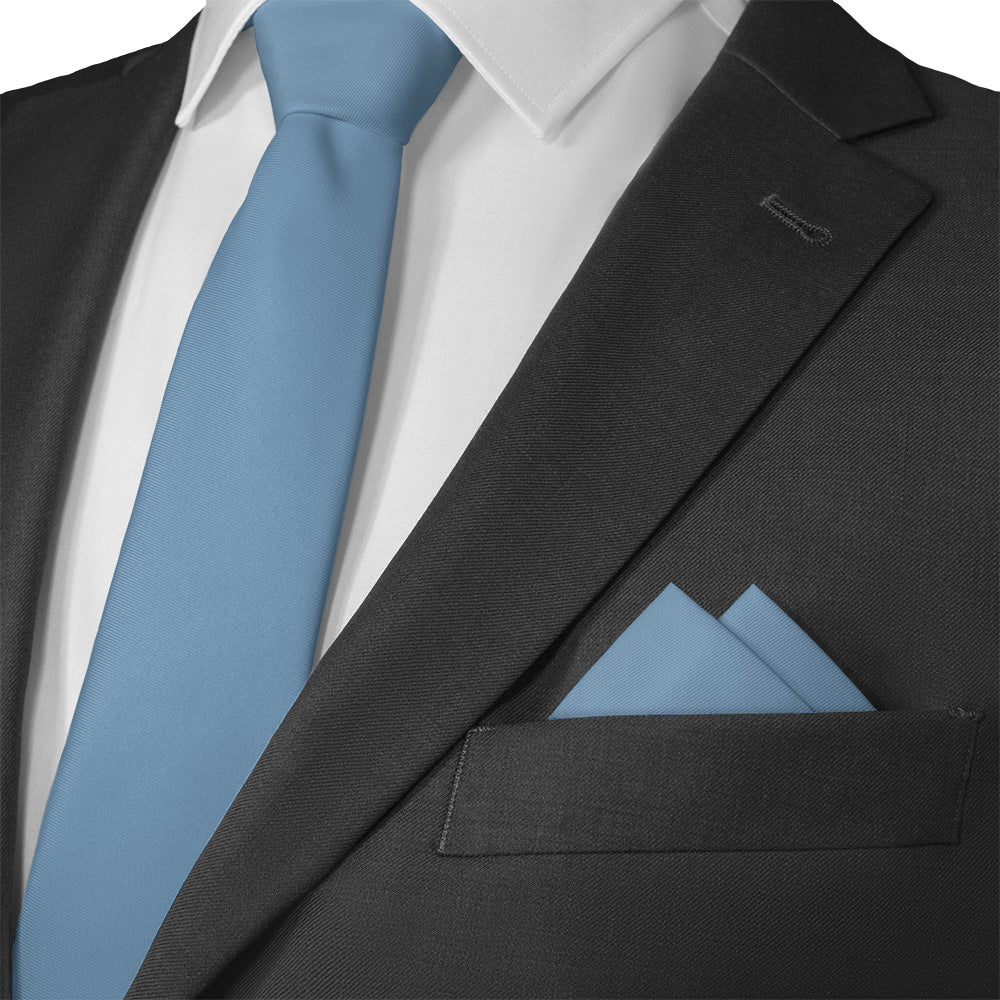 Azazie Steel Blue Pocket Square - 12" Square - Knotty Tie Co.