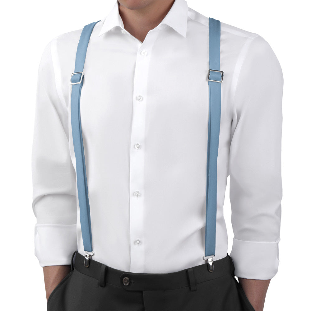 Azazie Steel Blue Suspenders - Main View - Knotty Tie Co.