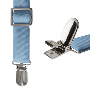 Azazie Steel Blue Suspenders - Hardware and Strap - Knotty Tie Co.