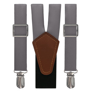 Azazie Steel Grey Suspenders - Main View - Knotty Tie Co.