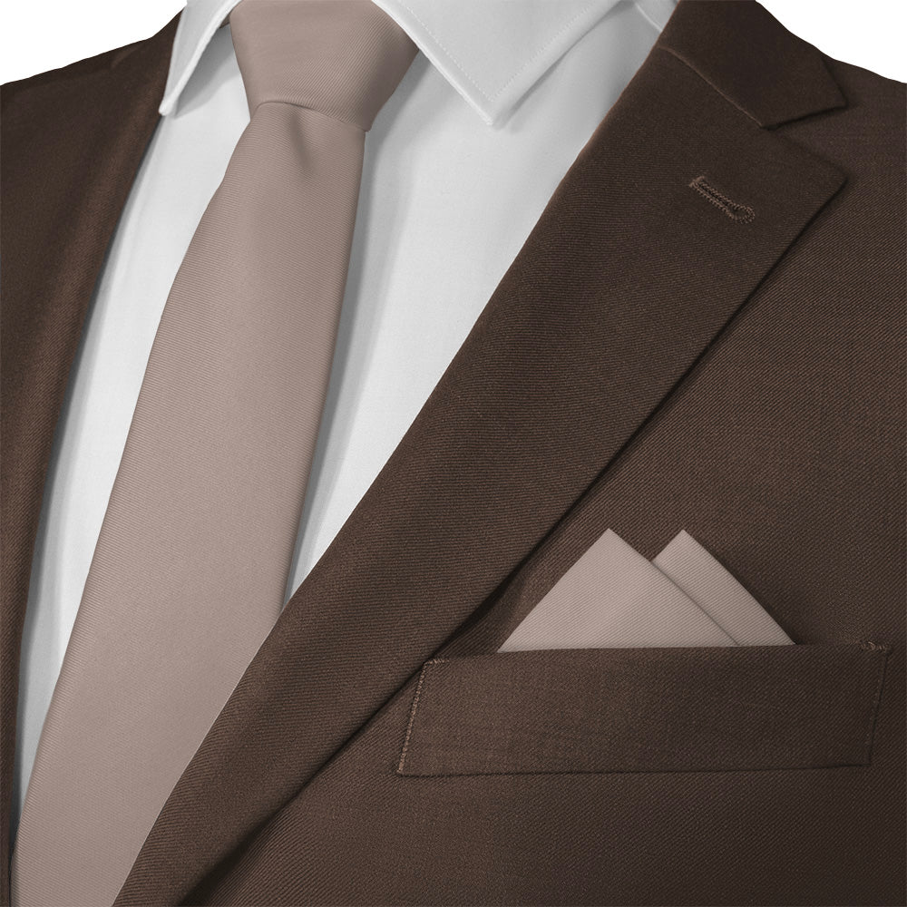 Azazie Taupe Pocket Square - 12" Square - Knotty Tie Co.