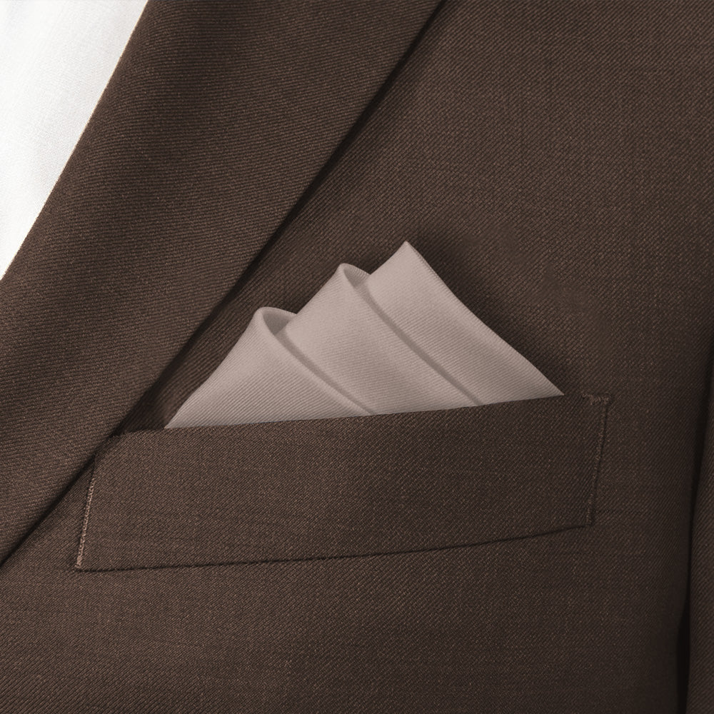 Azazie Taupe Pocket Square - Stairs Fold - Knotty Tie Co.