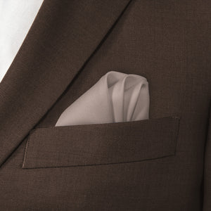 Azazie Taupe Pocket Square - Wave Fold - Knotty Tie Co.