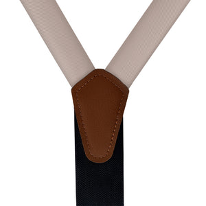 Azazie Taupe Suspenders - Vegan Leather Y-Back - Knotty Tie Co.