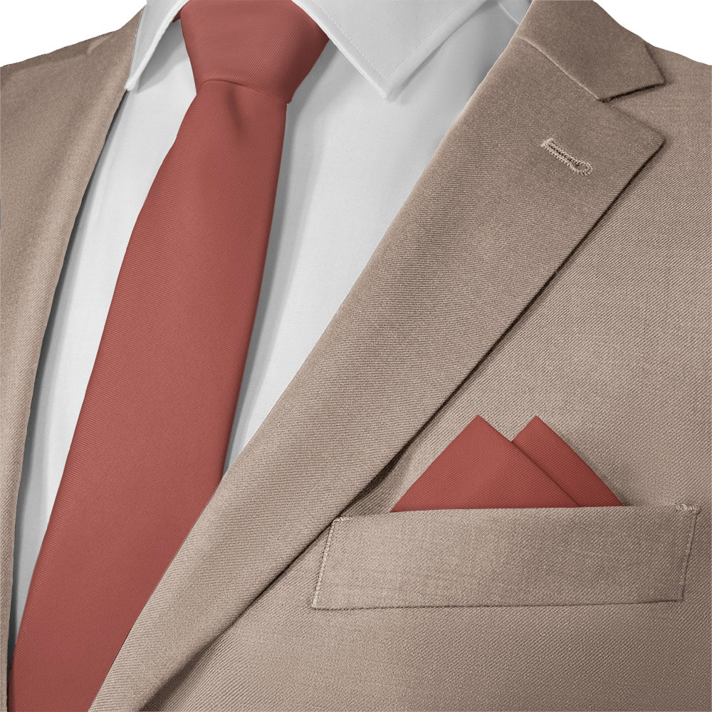 Azazie Terracotta Pocket Square - 12" Square - Knotty Tie Co.