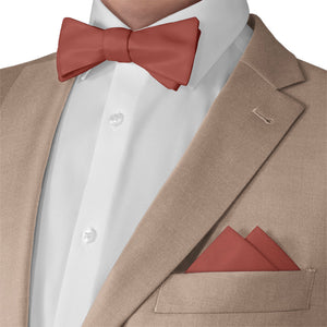 Azazie Terracotta Pocket Square - Matching Bow Tie - Knotty Tie Co.