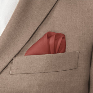 Azazie Terracotta Pocket Square - Wave Fold - Knotty Tie Co.