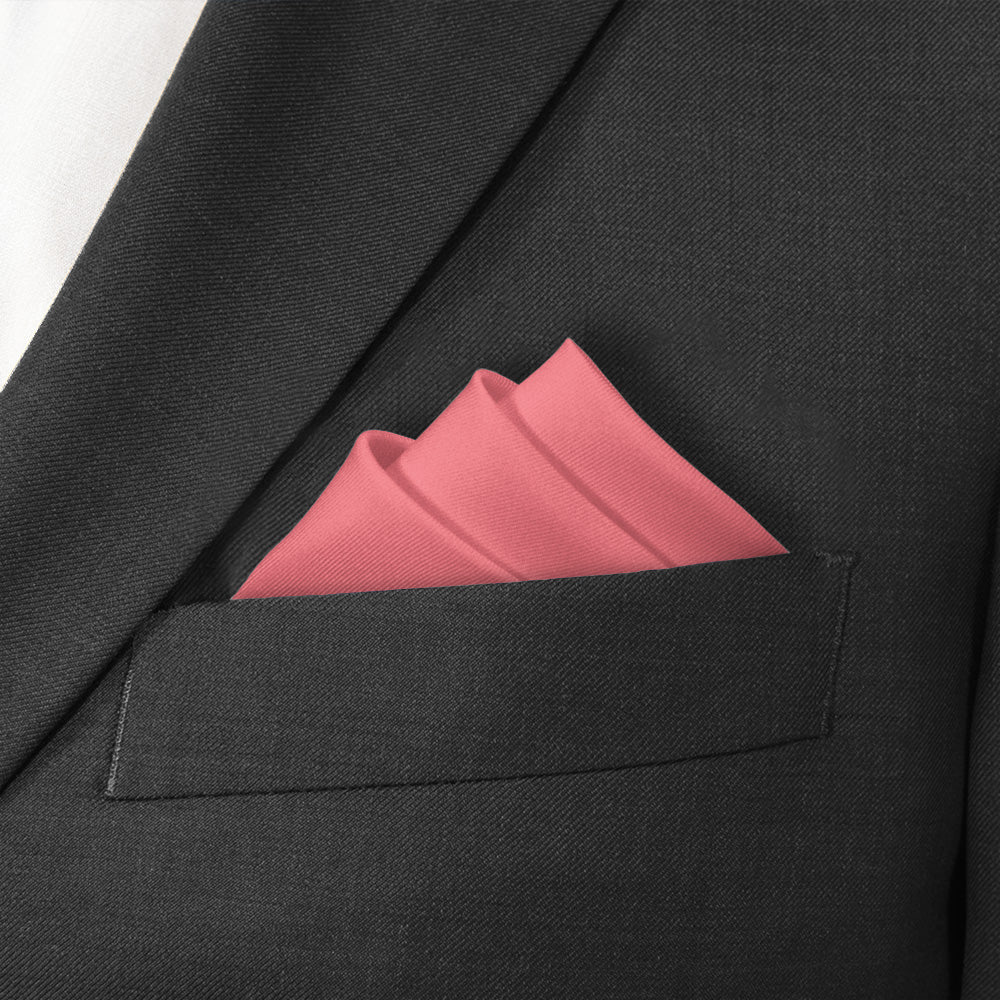 Azazie Watermelon Pocket Square - Stairs Fold - Knotty Tie Co.