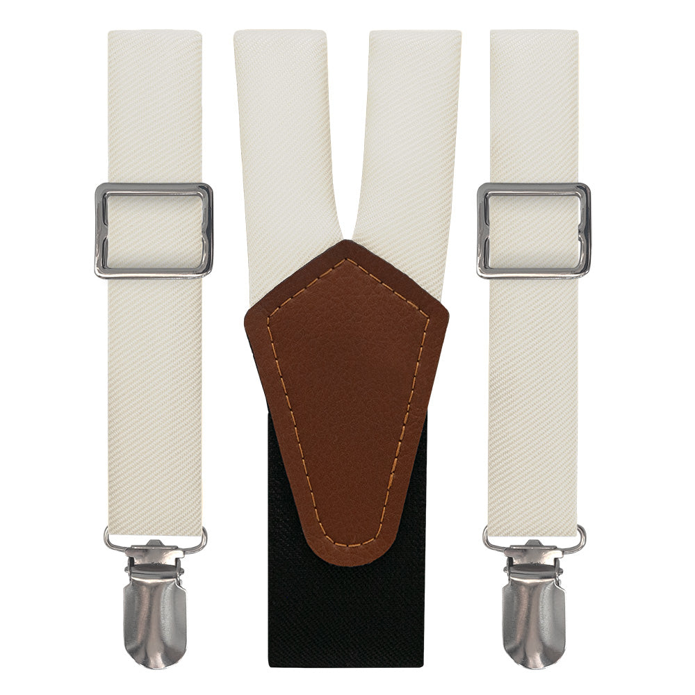 Azazie White Alabaster Suspenders - Main View - Knotty Tie Co.