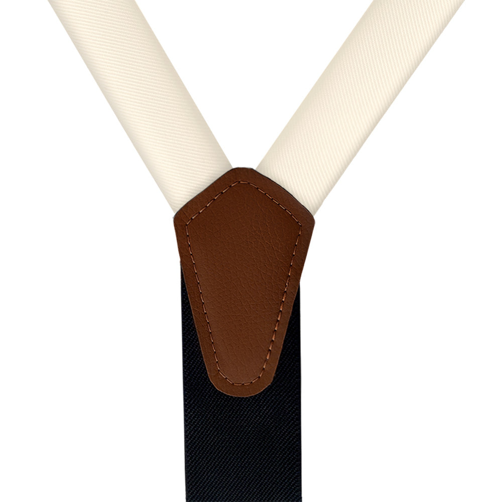 Azazie White Alabaster Suspenders - Vegan Leather Y-Back - Knotty Tie Co.